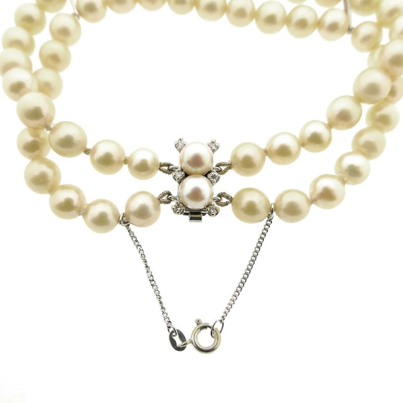 Image 4 of Pearl bracelet with white gold clasp and 0.18 ct. diamond | 20.5 cm