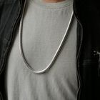 Image 10 of Long silver snake link necklace
