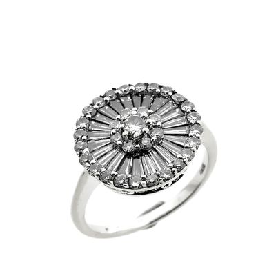 Image 1 of 18-karat white gold vintage cocktail ring with 1.96 ct. diamonds.