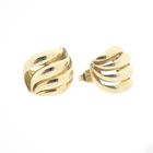 Image 7 of Gold vintage fantasy clip-on earrings; half round