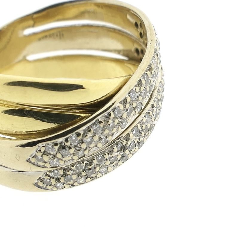 Image 6 of Two-tone gold pavé ring with 0.33 ct diamond.