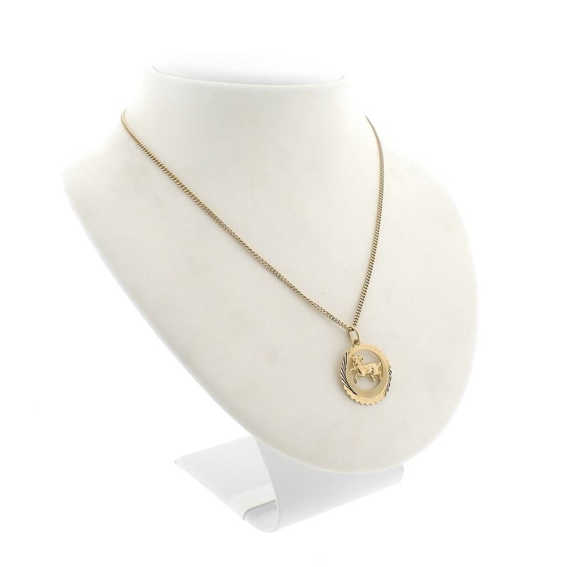 Image 6 of Gold zodiac sign pendant; Aries