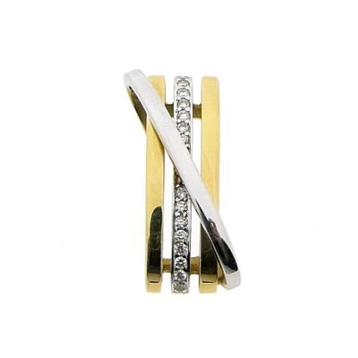 Image 1 of Two-tone gold pendant with diamonds | 0.11 ct.