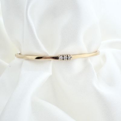 Gold bangle with 0.12 ct. diamonds | Ø 60 mm Image 2 of Gold bangle with 0.12 ct. diamonds | Ø 60 mm