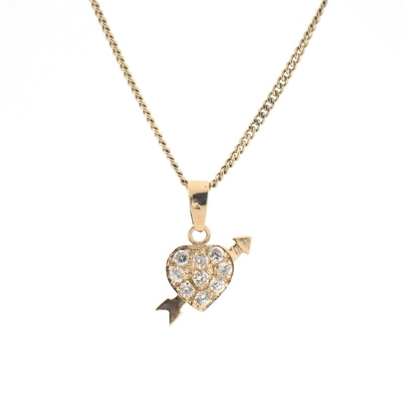 Image 6 of Gold pendant of a heart with zirconia