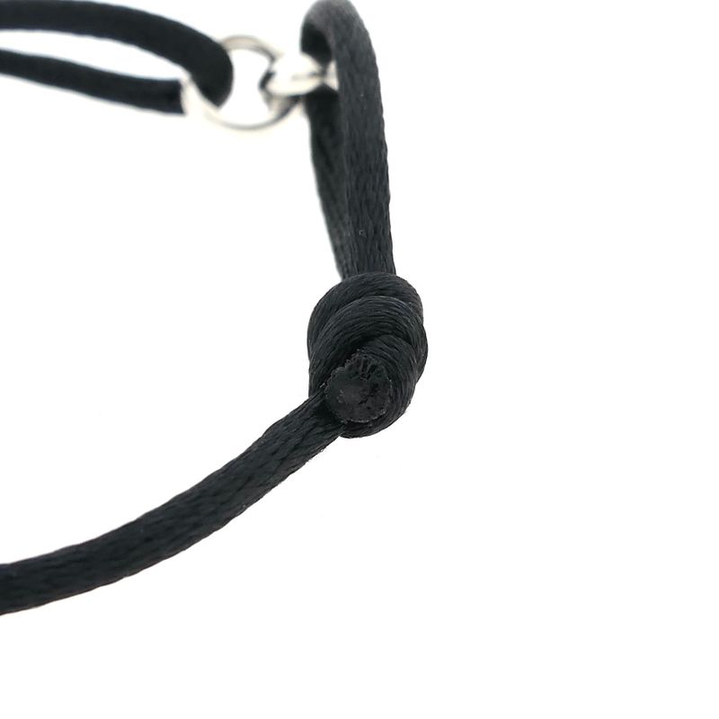 Image 5 of Forever Knots® Handmade Black Satin Bracelet with Silver Link