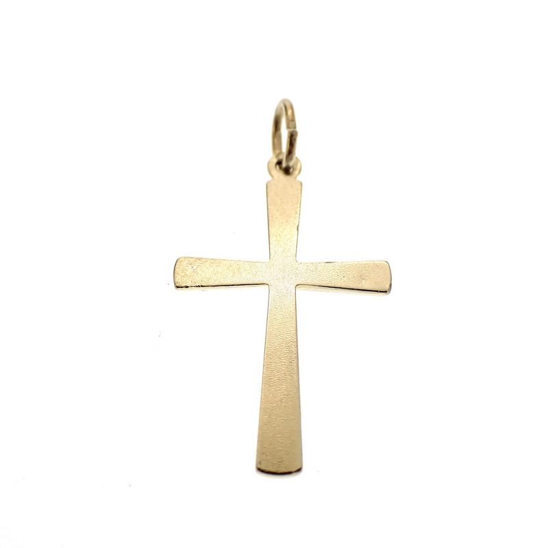 Image 3 of Gold pendant of a cross; Partly matted