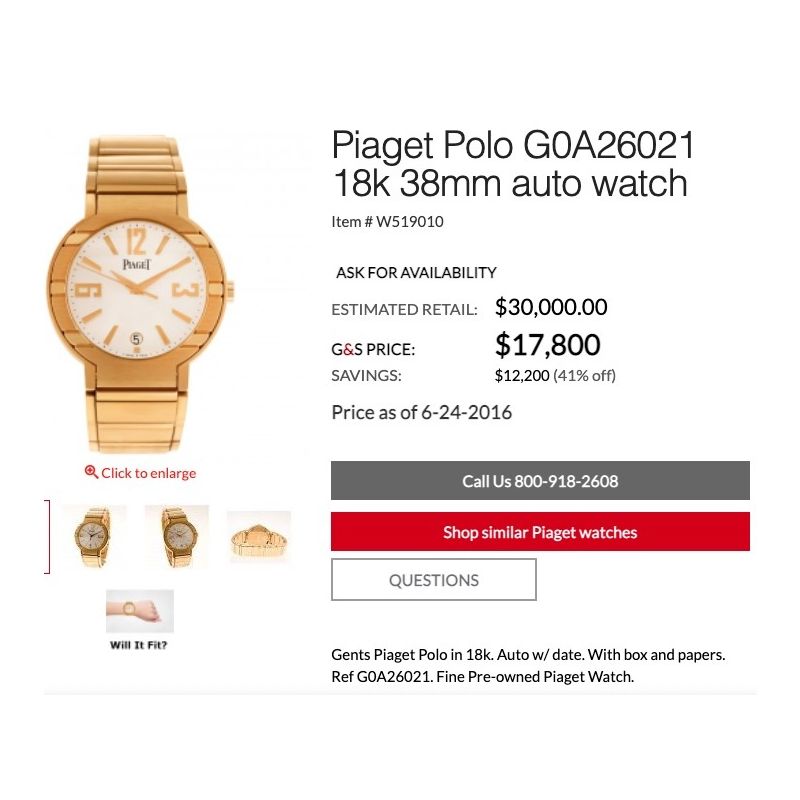 Image 10 of Piaget Polo Automatic; 18k gold men's watch