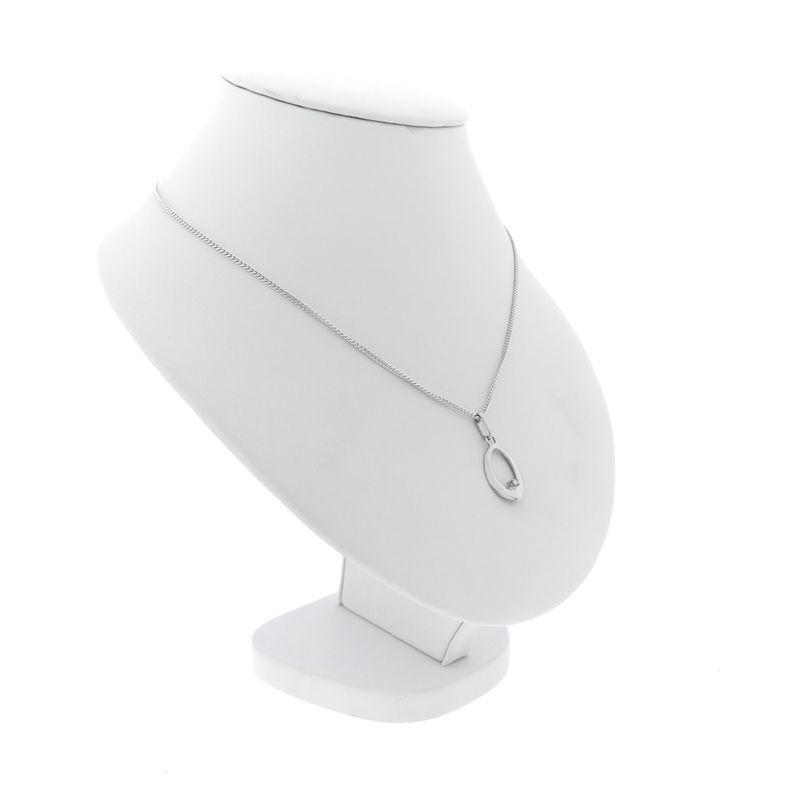 Image 7 of White gold pendant with diamond; 0.02 ct.