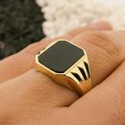 Image 4 of Gold signet ring with onyx