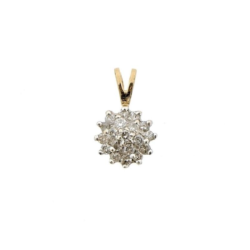 Image 1 of Two-tone gold pendant with diamonds | 0.19 ct.