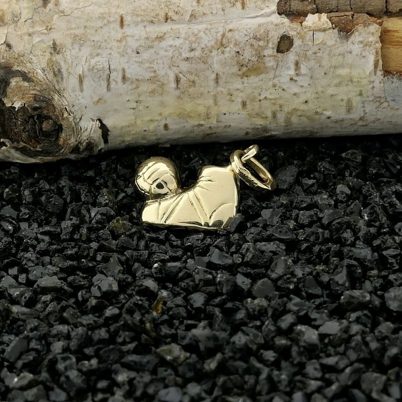 Image 10 of Gold pendant of a football with a shoe