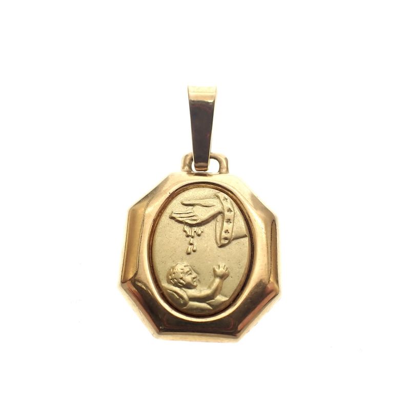 Image 1 of Gold pendant of the baptism of a child/baby