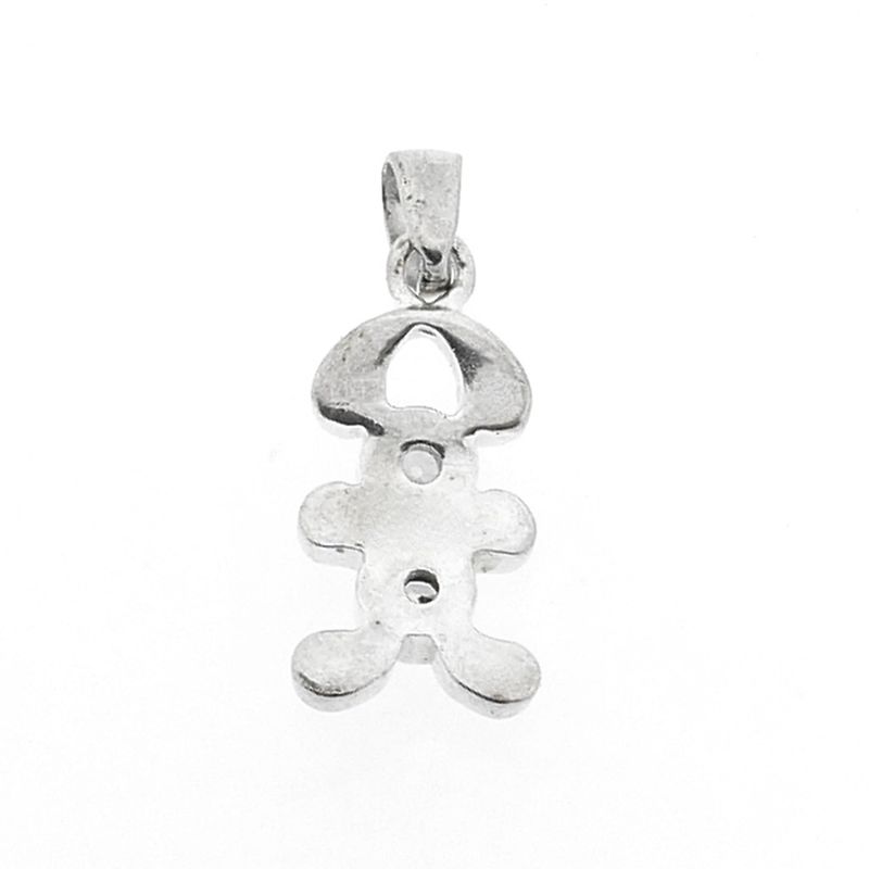 Image 3 of Silver abstract pendant of mini mouse with zirconia