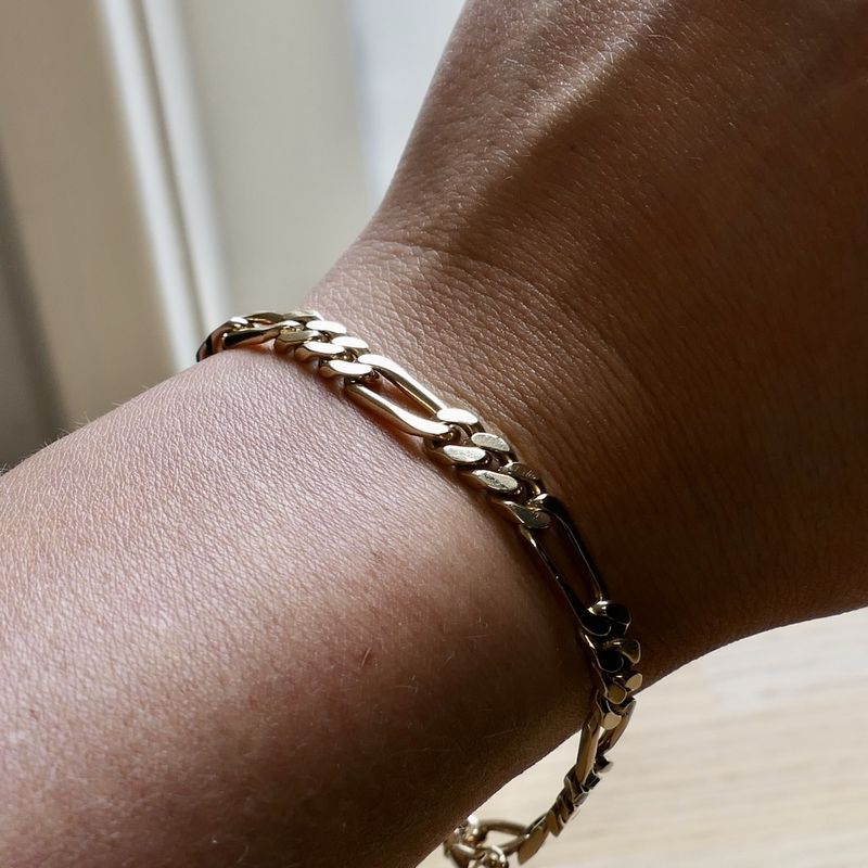 Afbeelding 6 van Gouden Figaro schakelarmband 