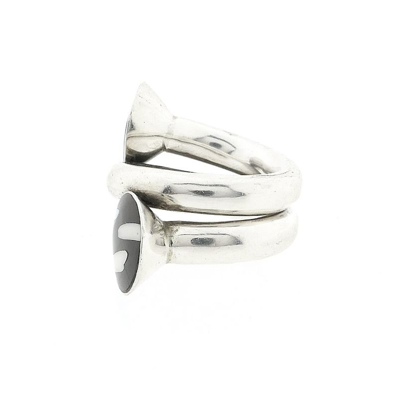 Image 6 of Artistic silver ladies ring with enamel