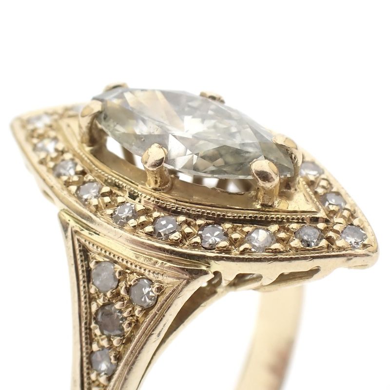 Image 3 of 18-karat vintage cocktail ring with diamonds | approx. 1.00 ct.