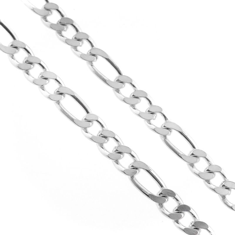 Image 3 of Silver long figaro link necklace | 80 cm
