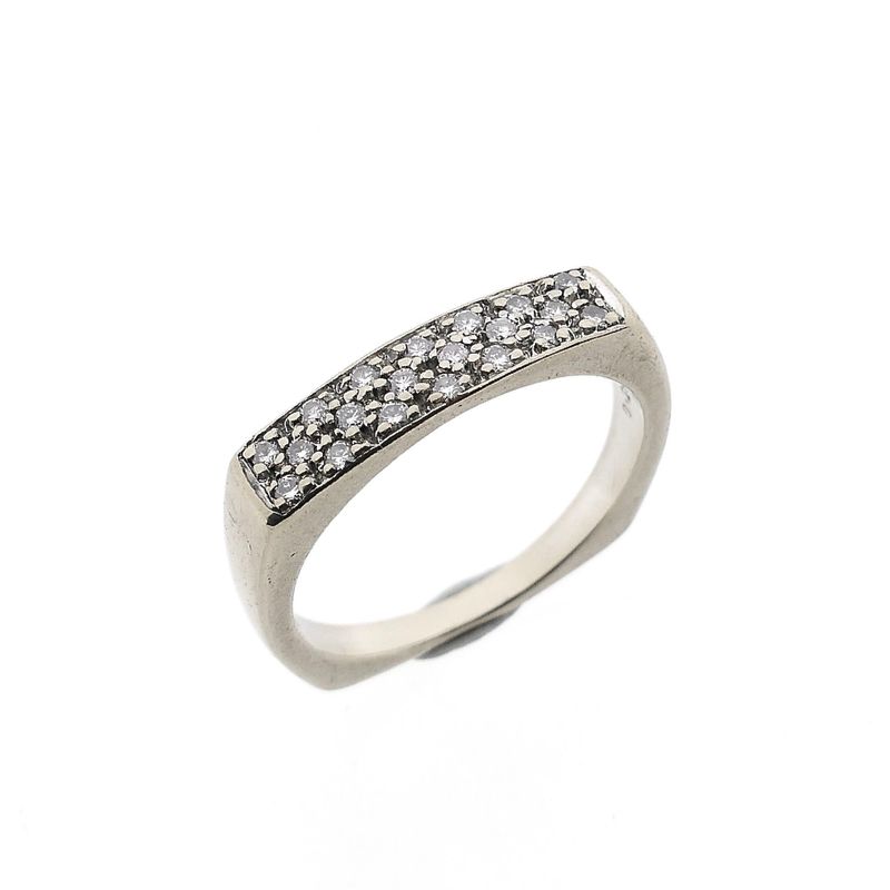 Image 1 of White Gold Ring with Diamond; 0.23 ct; 18 Karat; Size 17.75