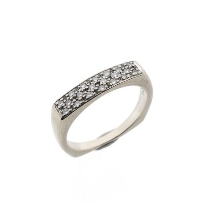 White Gold Ring with Diamond; 0.23 ct; 18 Karat; Size 17.75 Image 1 of White Gold Ring with Diamond; 0.23 ct; 18 Karat; Size 17.75