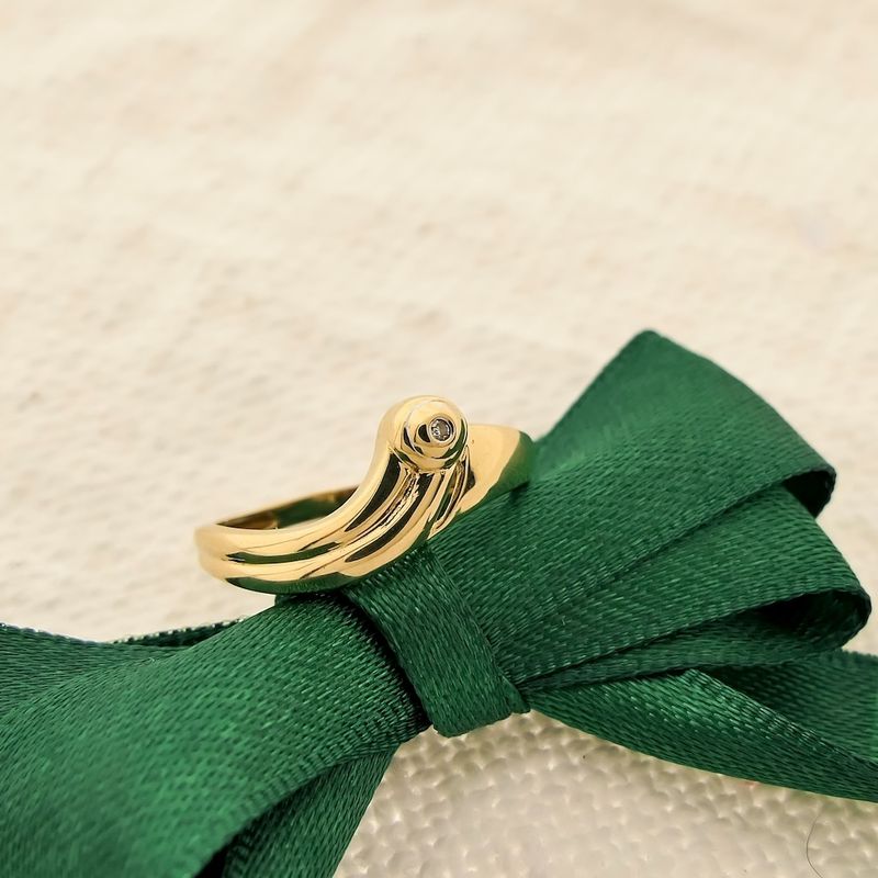 Image 2 of Gold solitaire ring with diamond 0.005 ct.