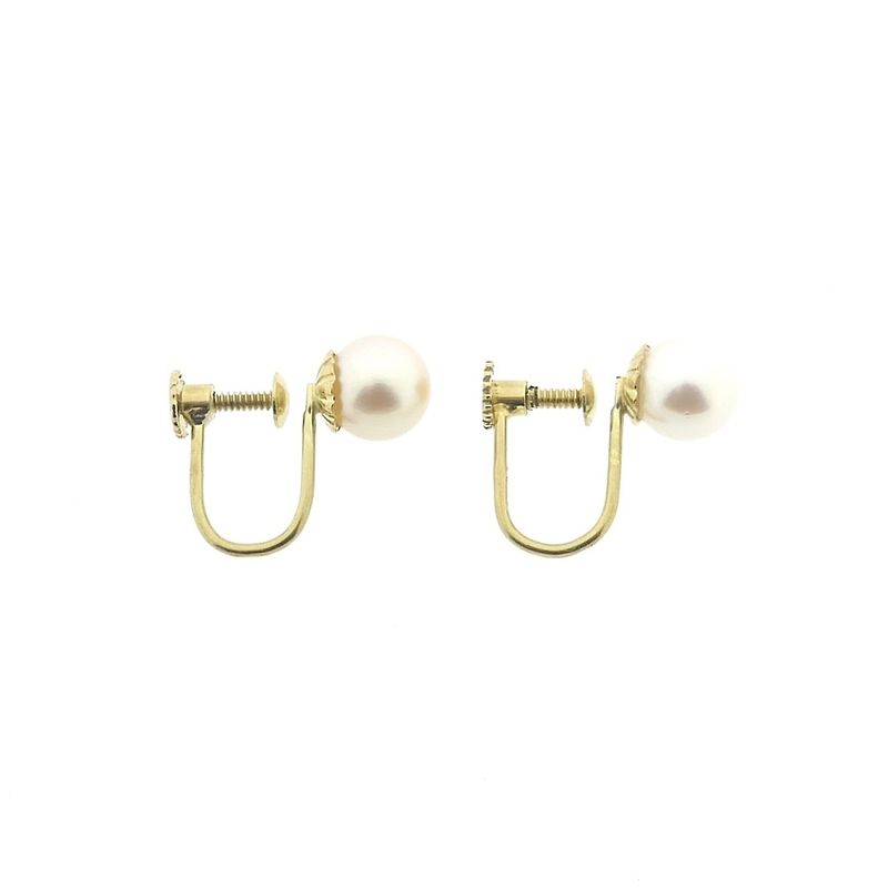 Image 9 of Vintage gold earrings with pearl