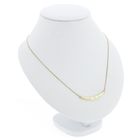 Image 3 of Gold gourmet link necklace with a fixed pendant and diamond; 0.005 ct. | 41.5 cm