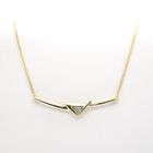 Image 1 of Gold necklace with a fixed pendant and zirconia | 41.5 cm