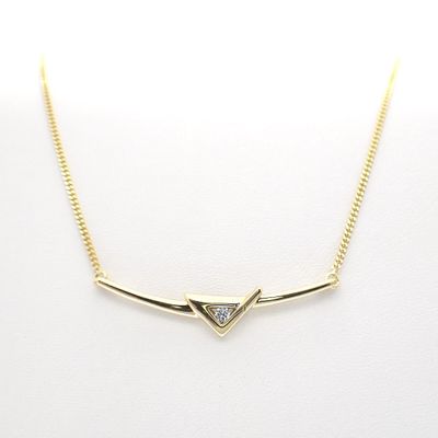 Image 1 of Gold necklace with a fixed pendant and zirconia | 41.5 cm