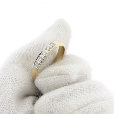 Image 2 of Tricolor gold ring with diamonds; 0.20 ct.