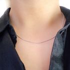 Image 2 of White gold snake link chain | 45 cm