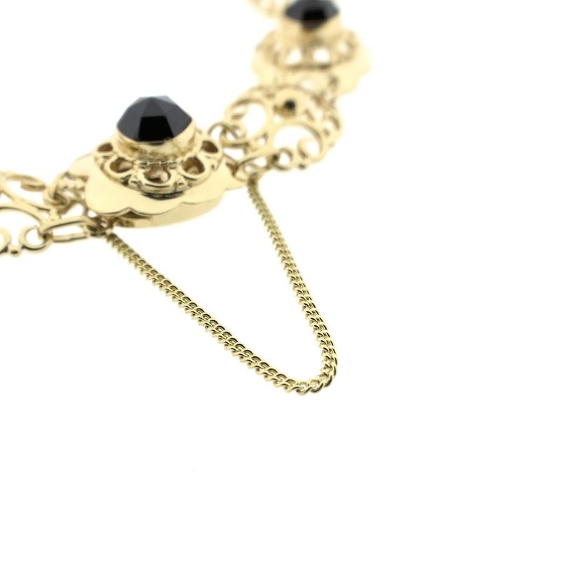 Image 3 of Antique gold boat bracelet with garnet