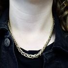 Image 9 of Gold braided chain; Foxtail link | 47 cm