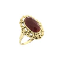 Gold ring with carnelian