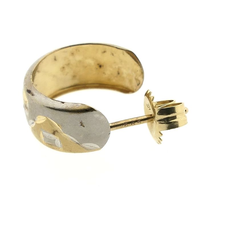 Image 10 of Two-tone gold stud earrings