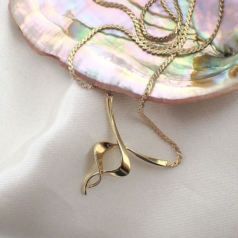 Image 2 of Gold necklace with fixed pendant | 43.5 cm