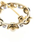 Image 7 of Vintage gold brooch with sapphire and pearls