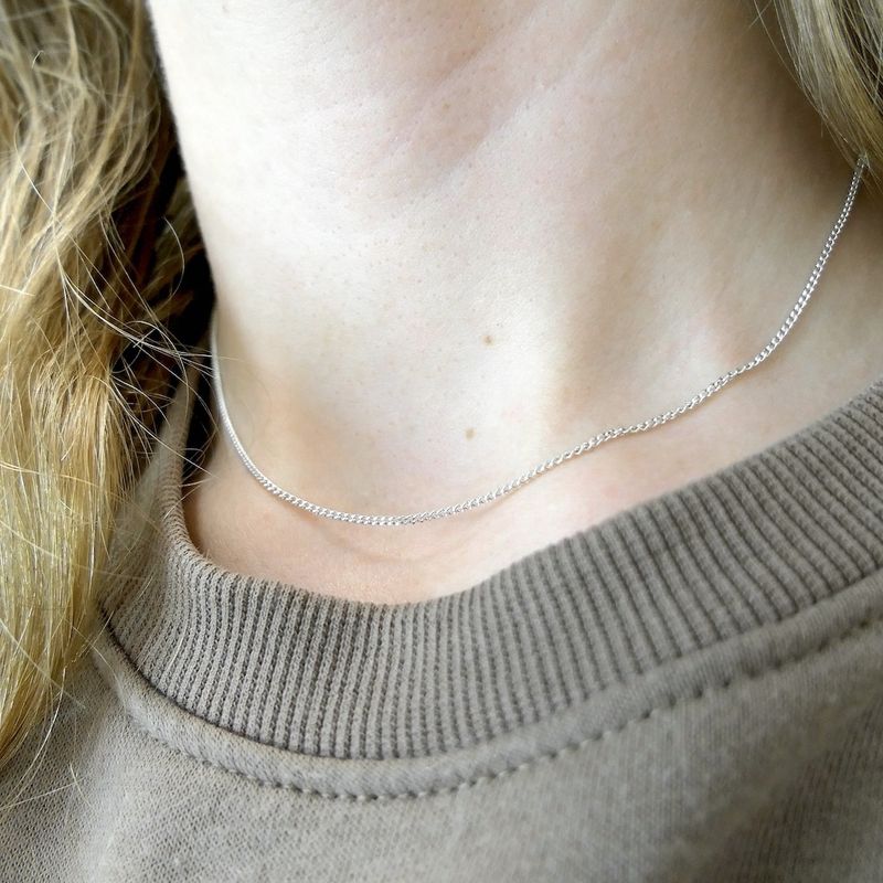 Image 12 of Silver basic gourmet link chain; 39 cm