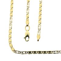 Two-tone gold closed Figaro link chain