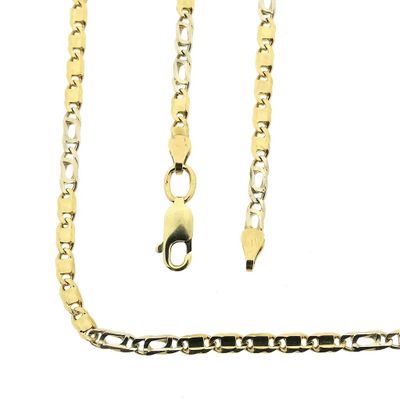 Image 1 of Two-tone gold closed Figaro link chain