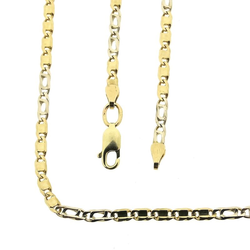 Image 1 of Two-tone gold closed Figaro link chain