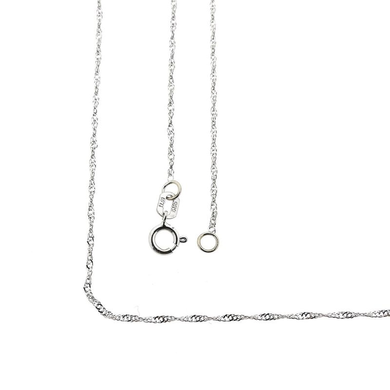 Image 1 of White gold thin twisted link necklace | 44 cm