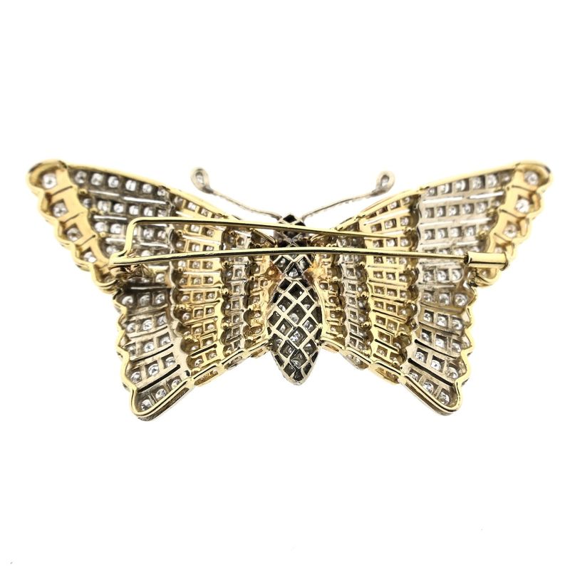 Image 8 of Exclusive two-tone gold butterfly brooch with ruby ​​and diamond; 5.44 ct.