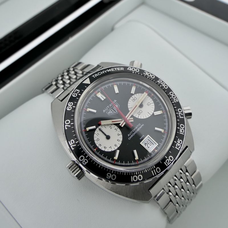 Image 18 of Heuer Autavia 1163; Vintage chronograph men's watch