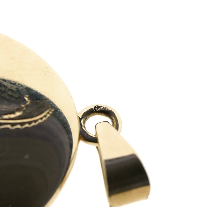 Image 8 of Gold medallion pendant; Floral design