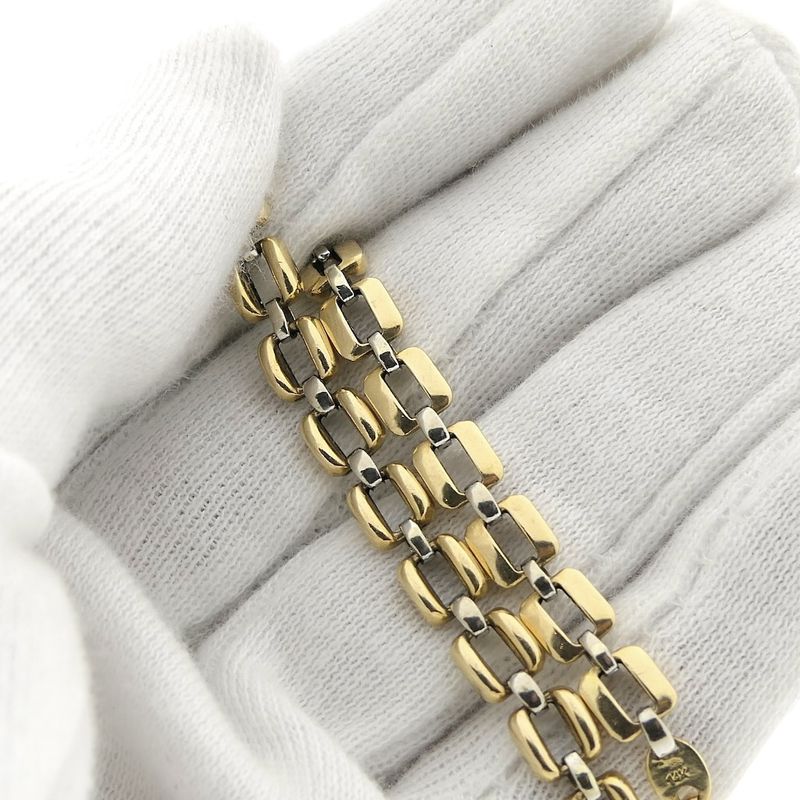 Image 8 of Two-tone gold Bismarck link bracelet | 19.5 cm