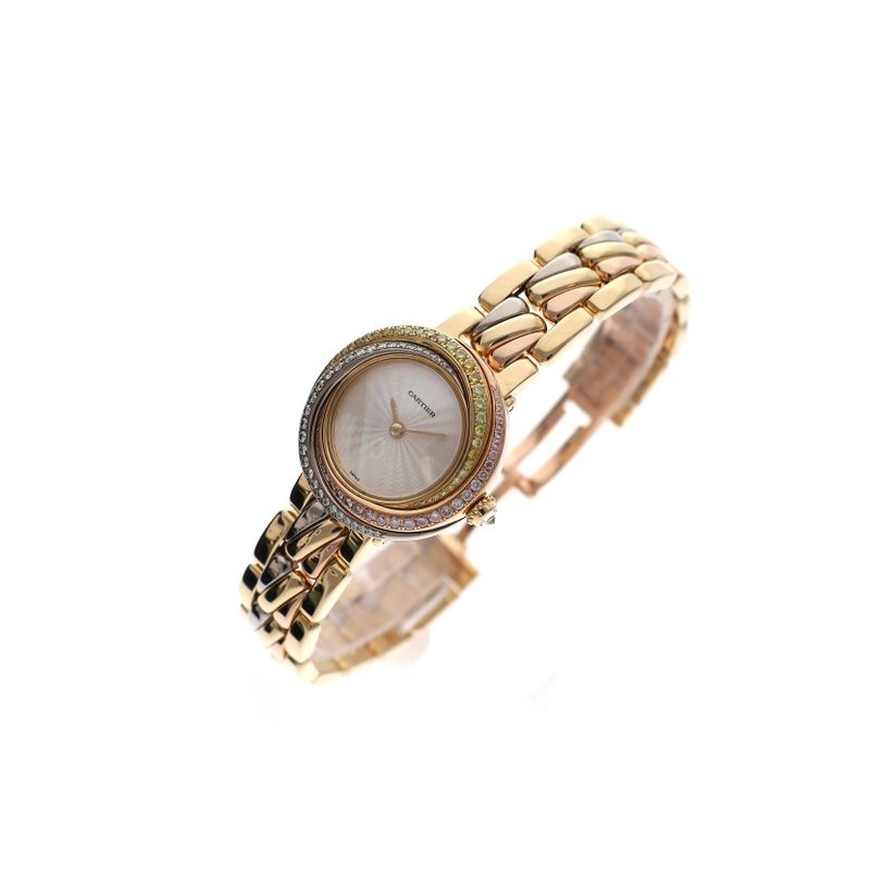 Image 7 of Cartier Trinity 2357 / WG2005S5; Exclusive 18ct Yellow Gold Ladies Watch with Diamonds