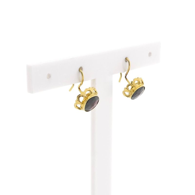 Image 3 of Vintage gold earrings with garnet