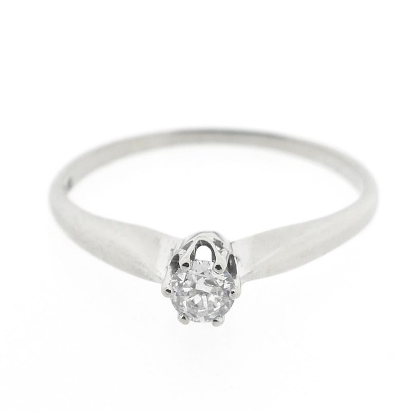 Image 3 of White gold solitaire ring with diamond | 0.16 ct.