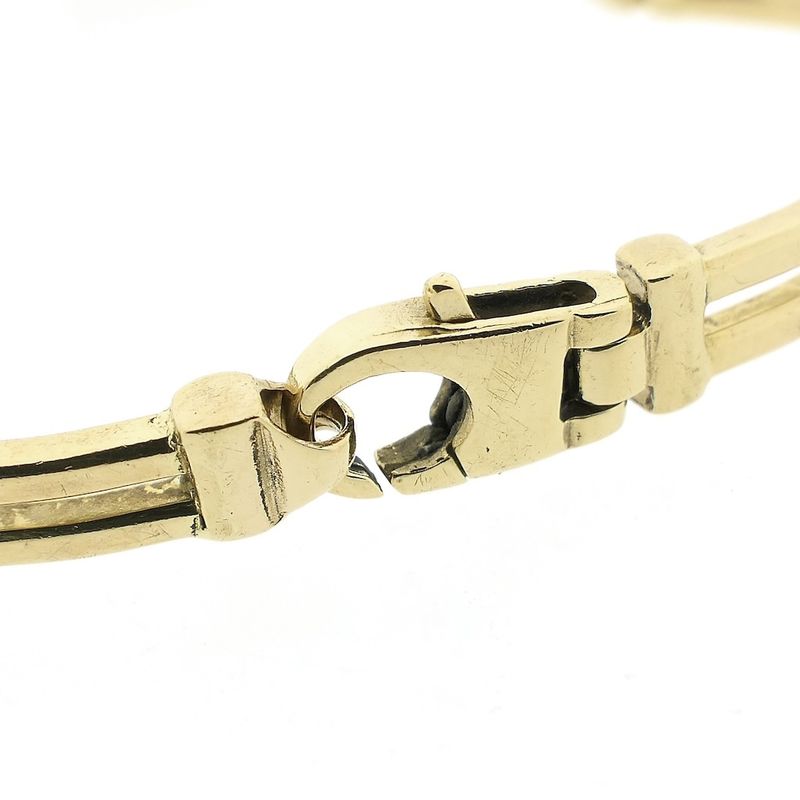 Image 3 of Two-tone gold link bracelet with diamonds